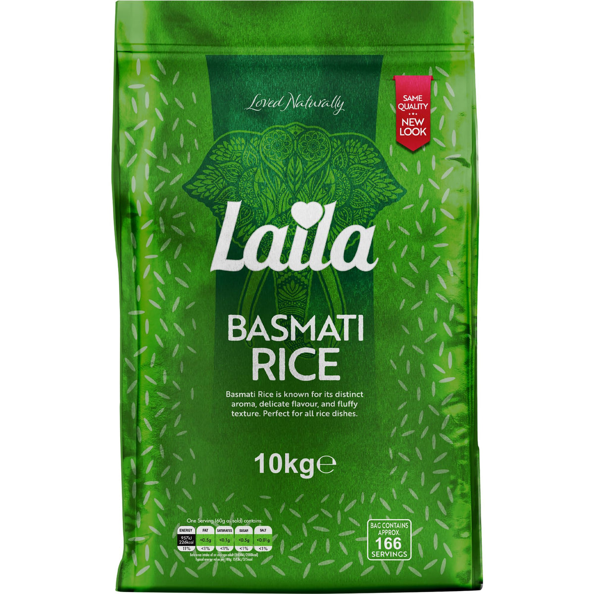 Laila Basmati Rice 10Kg, Aromatic Rice Basmati-Style, 10kg Basmati Rice Long Grain for Biryani, Pilaf or Pulao, Gluten Free Rice, 100% Pure Long Grain Rice