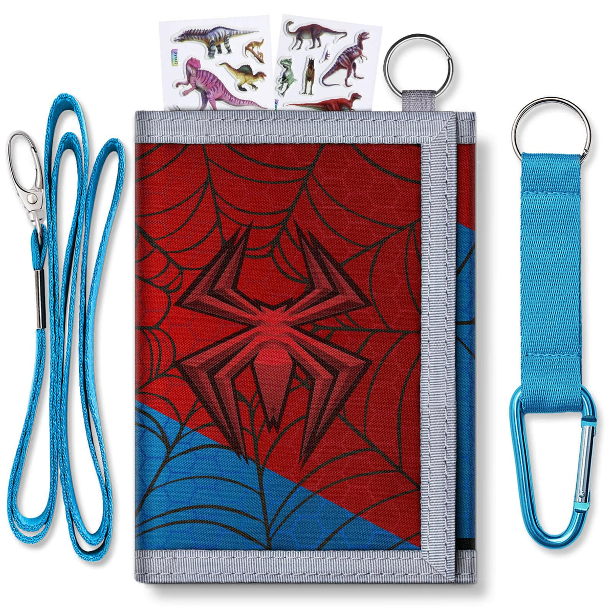 TATAANTY Kids Wallet for Boys, Boys Wallet for Kids 6-8, Spider Wallet for Boys with Zippered Coin Pocket and Card Holders? Trifold Boys Wallet Christmas Gifts
