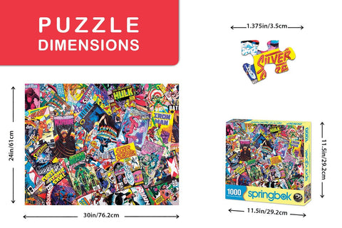 Springbok's 1000 Piece Jigsaw Puzzle Comic Books Galore - Made in USA