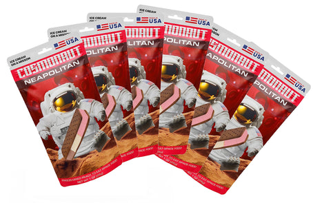 Freeze Dried Ice Cream Sandwich, Cosmonautic Foods NASA Space Dessert, 6 Count (Neapolitan)