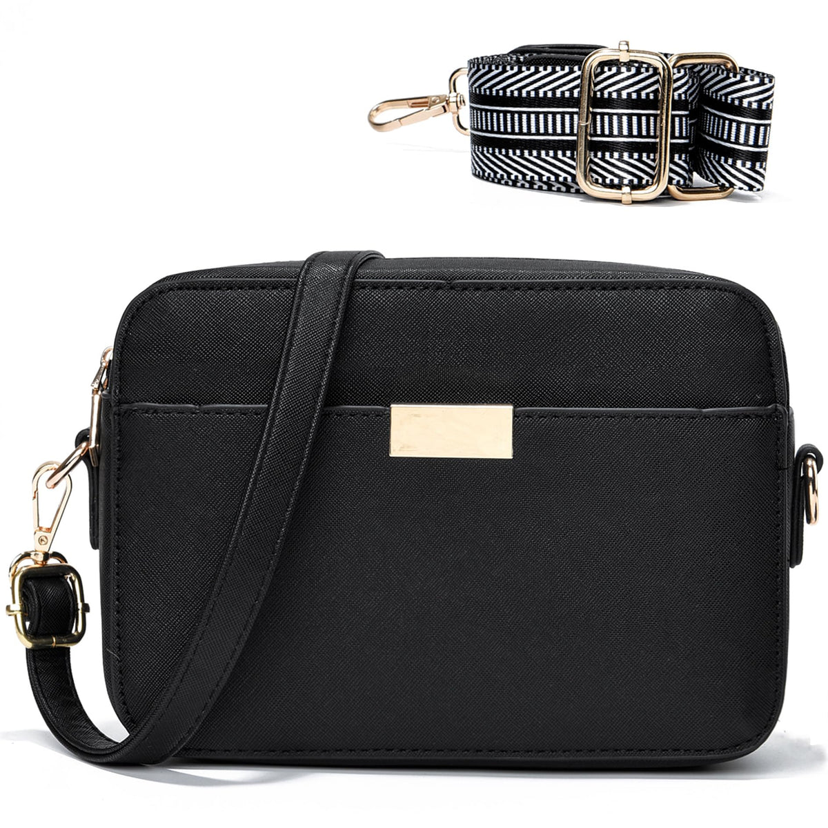 COCIFER Crossbody Bags for Women Purses Women's Shoulder Handbags Satchel Small Vegan Leather Cross Body Purse Wallet (XW Black)