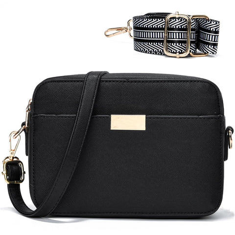 COCIFER Crossbody Bags for Women Purses Women's Shoulder Handbags Satchel Small Vegan Leather Cross Body Purse Wallet (XW Black)