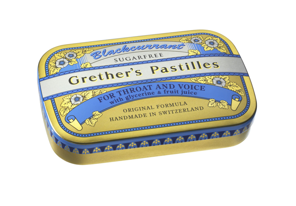Grether's Pastilles Blackcurrant Sugarless 60g - Pack of 24 Lozenges