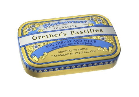 Grether's Pastilles Blackcurrant Sugarless 60g - Pack of 24 Lozenges