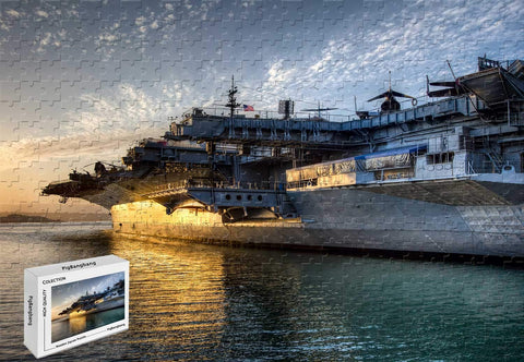 1000 Piece Jigsaw Puzzle - USS Midway Wooden in a Box Famous Paintings Mural Decoration 29.5 X 19.6 Inch