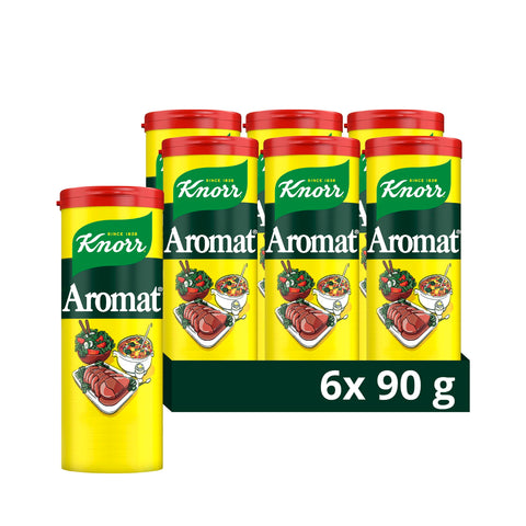 Knorr Aromat All Purpose Savoury Seasoning free from artificial colours and preservatives flavour enhancer for vegetables, rice, pasta or salads 6x 90 g
