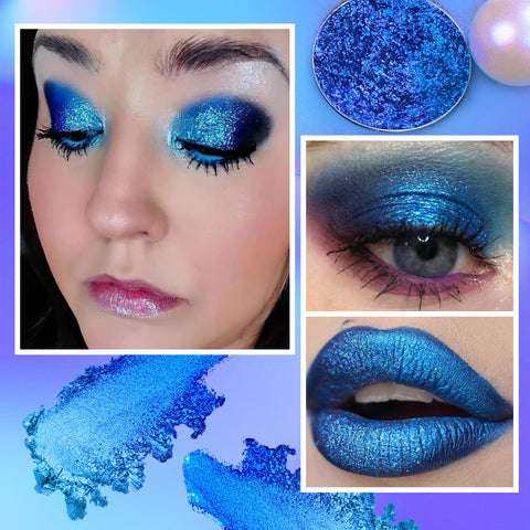 OYGCee Shimmer Blue Purple Eyeshadow Makeup Palette for Eyes, Metallic Glitter Blue Eyes Shadows,Longwear Gorgeous Color, Bright & Vibrant Eye Shadow High Pigment, No Creasing,Talc Free