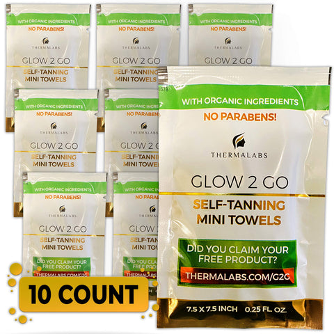 Self Tanning Towels Set of 10, Classic Fair to Medium Fake Tan Towelettes, Organic Sunless Self Tanning Towel Solution For Face And Half Body. Professional Streak Free Sunless Tanning