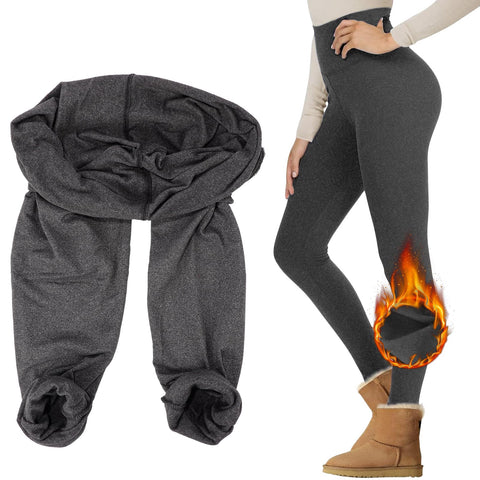 Warm Leggings for Women UK, Ladies High Waisted Thermal Leggings, Winter Thick Underwear for Workout Yoga Running Hiking Gym (UK, Alpha, S, M, Regular, Regular, Grey)