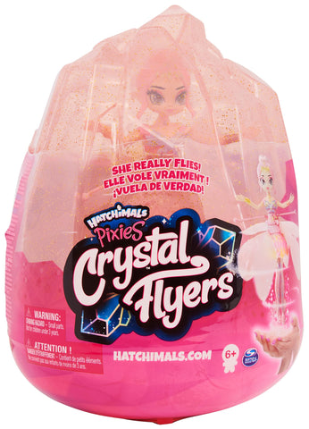 Hatchimals Pixies, Crystal Flyers Pink Magical Flying Pixie Toy Doll, Girls Gifts, Kids Toys for Girls Ages 6 and up