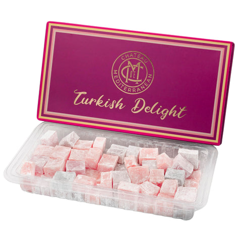 Turkish Delight Lokum, Sweet Gift Box, Mixed Flavours Strawberry, Peach Blackberry, Mango, Raspberry and Tangerine, 454g