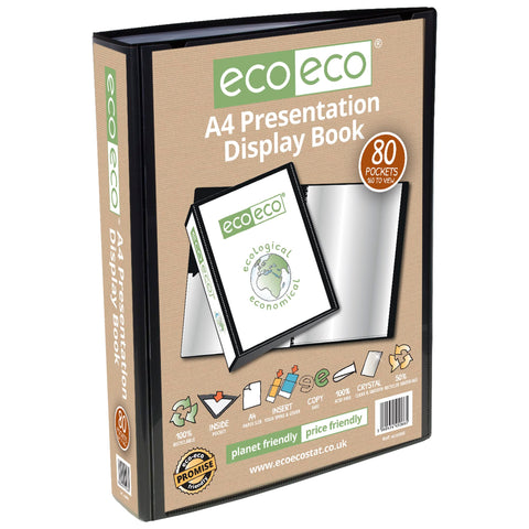 eco-eco A4 50% Recycled 80 Pocket Presentation Display Book