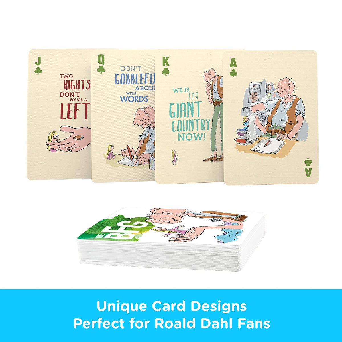 AQUARIUS The BFG Playing Cards - Roald Dahl Themed Deck of Cards for Your Favorite Card Games - Officially Licensed Roald Dahl Merchandise & Collectibles - Poker Size with Linen Finish