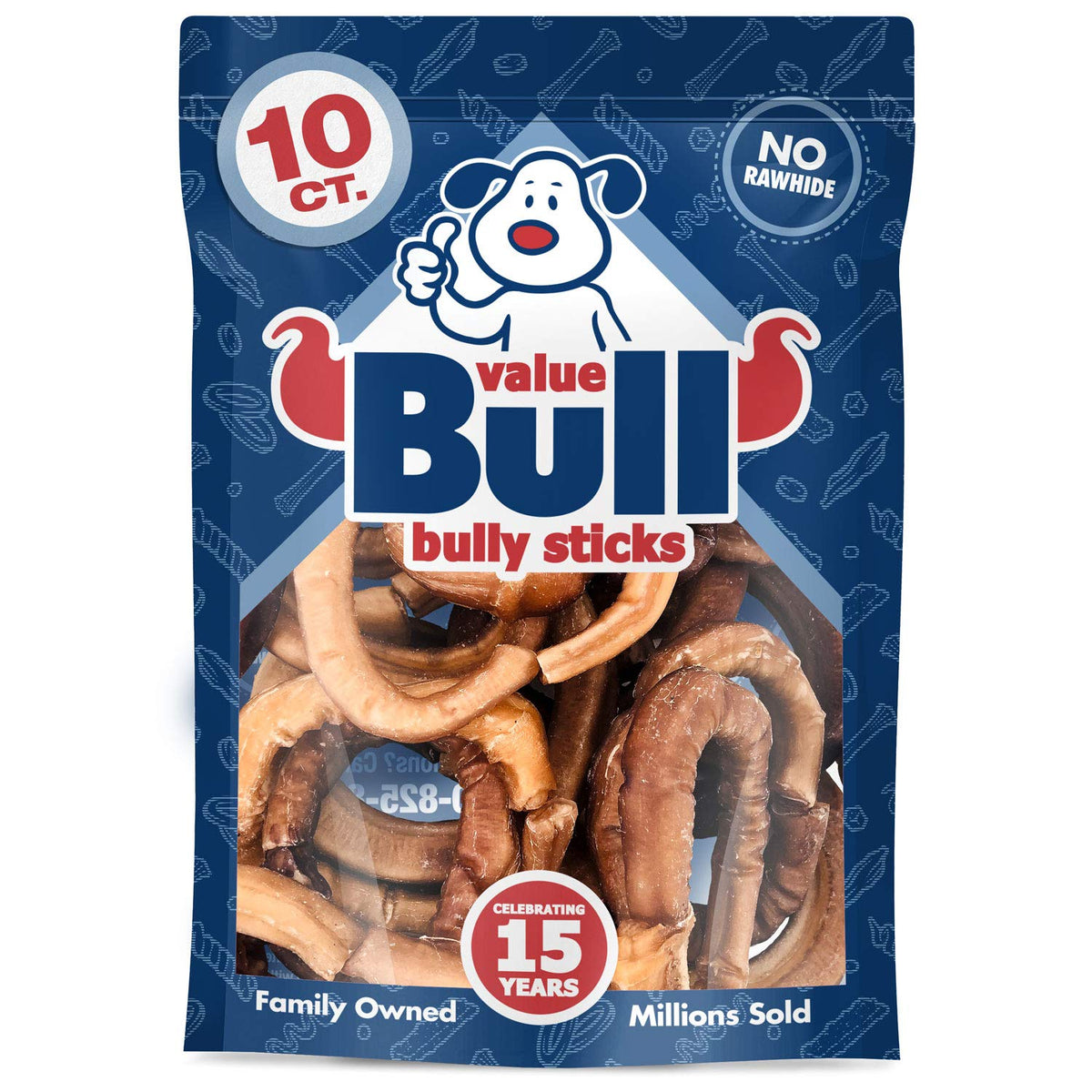 ValueBull USA Bully Stick Rings for Dogs, 3-4 Inch, Odor Free, 10 Count - All Natural Dog Treats, 100% USA Beef Pizzles, Single Ingredient Rawhide Alternative