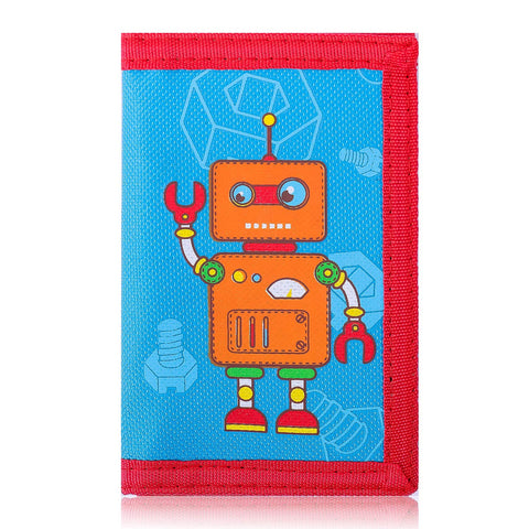 AI-DEE Trifold Canvas Outdoor cartoon Wallet for Kids - Robot