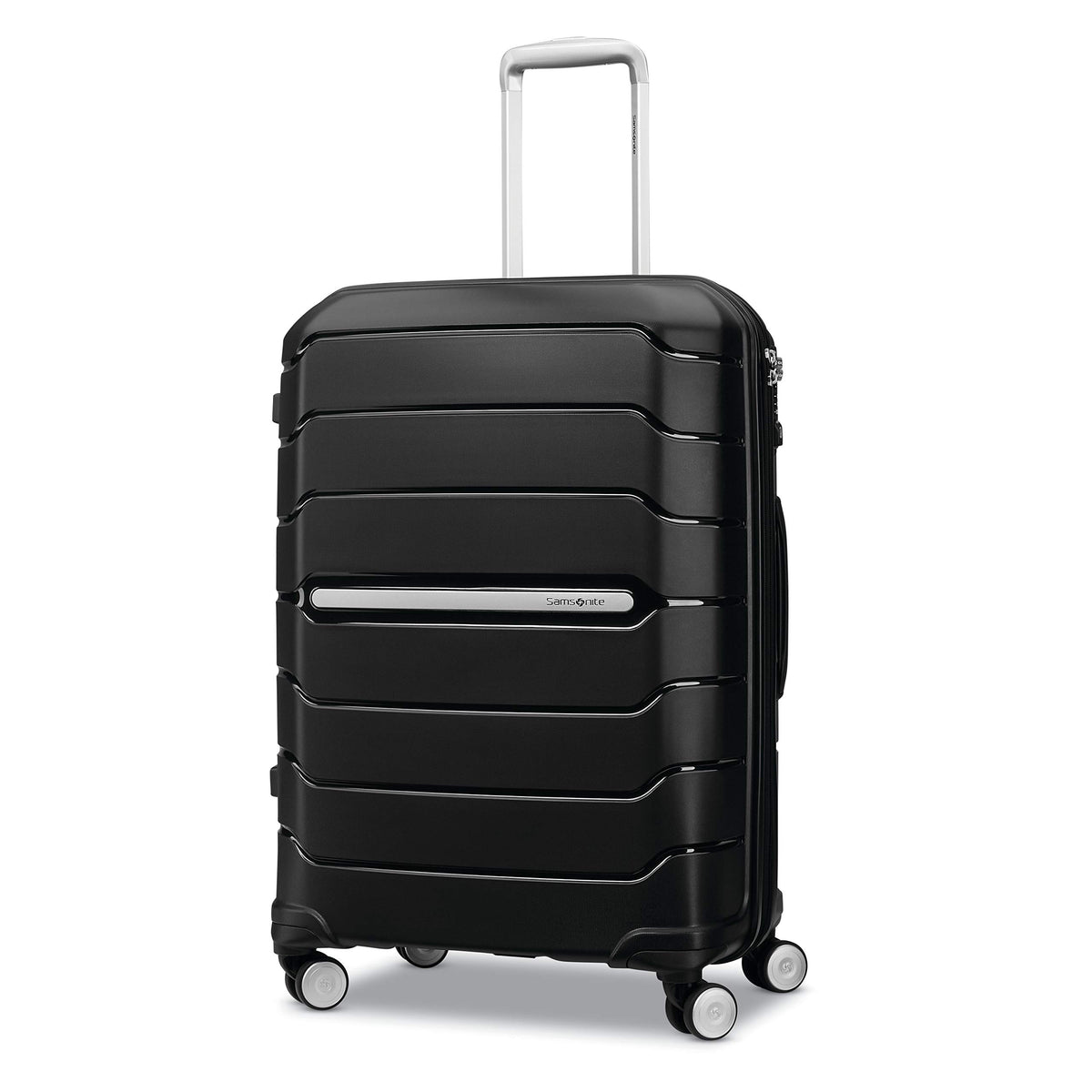 Samsonite Freeform Hardside Expandable with Double Spinner Wheels, Black, Checked-Medium 24-Inch, Freeform Hardside Expandable With Double Spinner Wheels