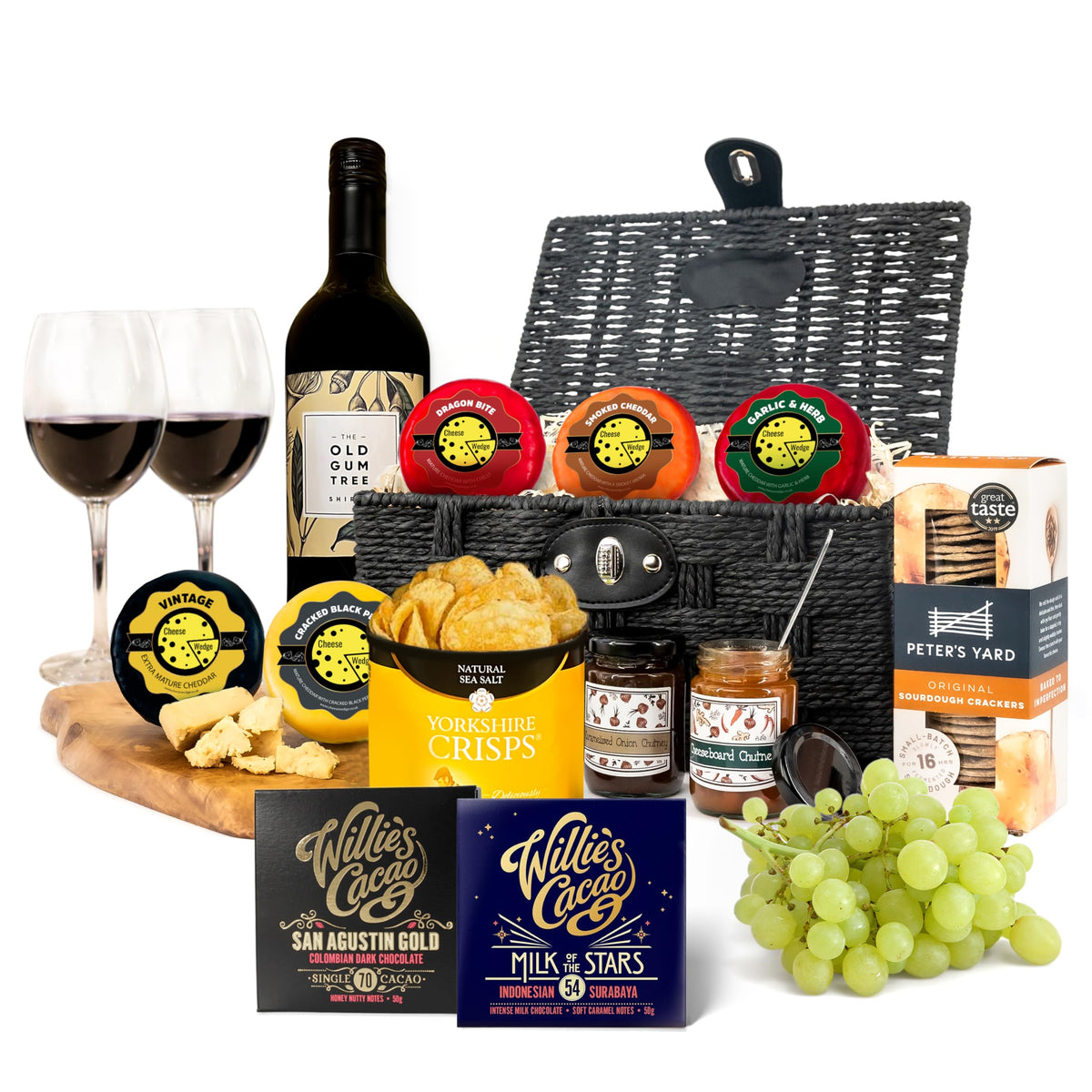 Luxury Cheese & Wine Hamper | Wine and Cheese Hamper Gift Set and Accompaniments