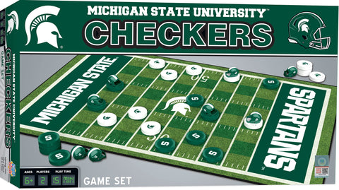 MasterPieces NCAA Michigan State Spartans Checkers Board Game, 13" x 21"