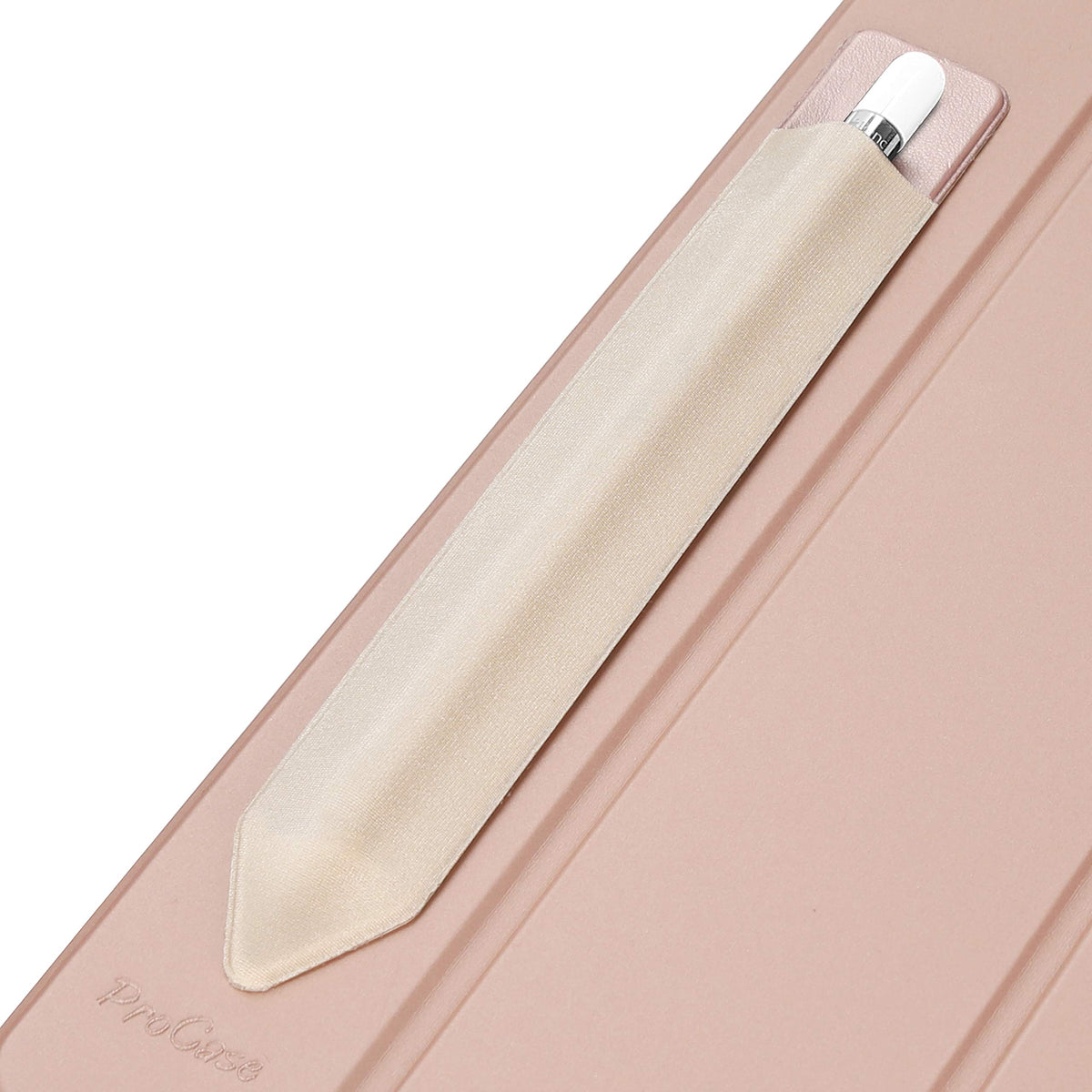 ProCase Pencil Holder Sticker for Apple Pencil 1st and 2nd Gen, Elastic Stylus Pocket Pouch Adhesive Stylus Pen Sleeve Attached to Case for Apple Pencil and Other Stylus Pens-Rosegold