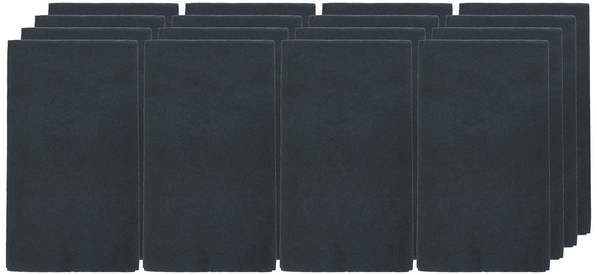 Jet Black 2-Ply Guest Towels | Pack of 16 | Party Supply