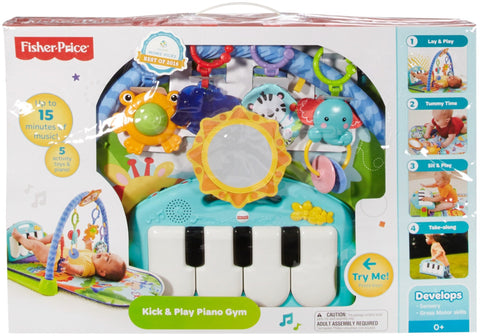 Fisher-Price Kick 'n Play Piano Gym, Blue/Green