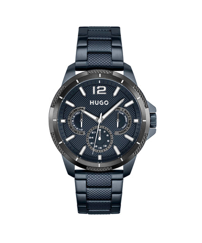 HUGO Analogue Multifunction Quartz Watch for Men with Blue Stainless Steel Bracelet - 1530194