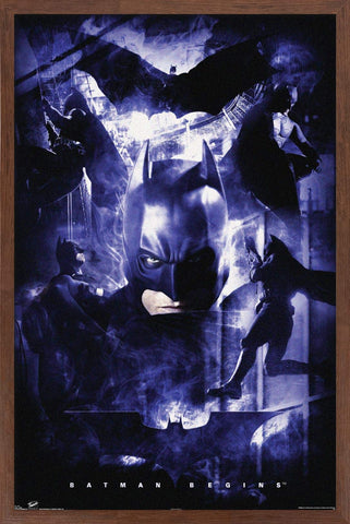 Trends International DC Comics - Batman - Action Wall Poster, 14.725" x 22.375", Mahogany Framed Version