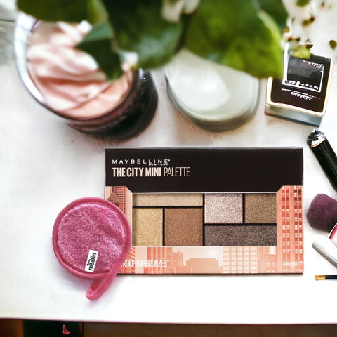 Eyeshadow Palette | Bundle with Makeup Cleansing Cloth, 0.14 oz, Eye Shadow Palette Makeup, High-Pigment, The City Mini Eyeshadow Palette, Bronzes Neutral Eyeshadow Palette, All Day~ [Pack of 6]