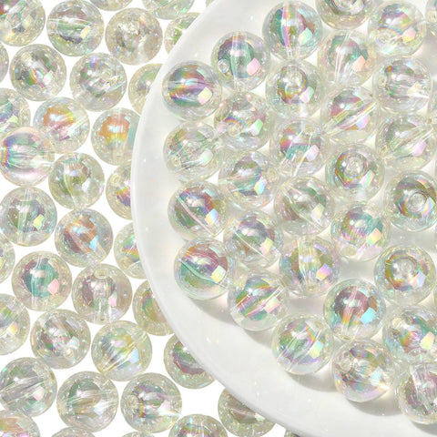LiQunSweet 110 Pcs 20mm Transparent Acrylic Beads AB Color Round Chunky Bubblegum Beads for Pen Bag Chain Jewelry Making