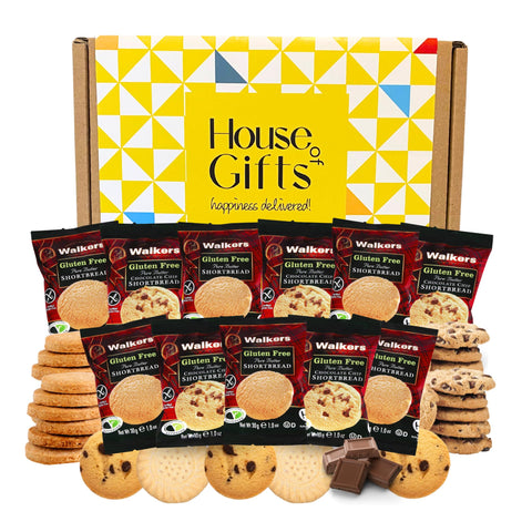 Gluten Free Biscuits Hamper Shortbread Snacks Gift Box Set For Her or Him | 11 packs of 2 (22 Biscuits total) The Celiac Gift of Choice for Birthdays or special occasions.