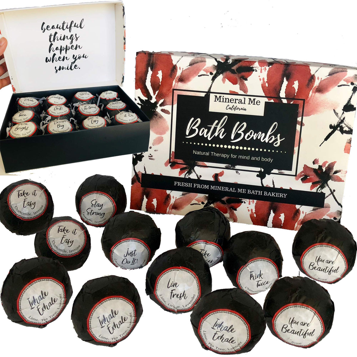 Bath Bombs for Women Relaxing with Inspirational Messages - 12 Natural and Organic Bath Bombs Gift Set with Essential Oil & Skin Moisturizing Shea Butter, Easter Gift for Women, Wife, Girlfriend