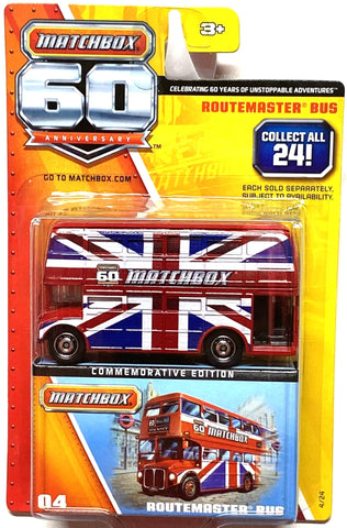 Matchbox 60th Anniversary Superfast Routemaster Double Decker Bus Union Jack British Flag
