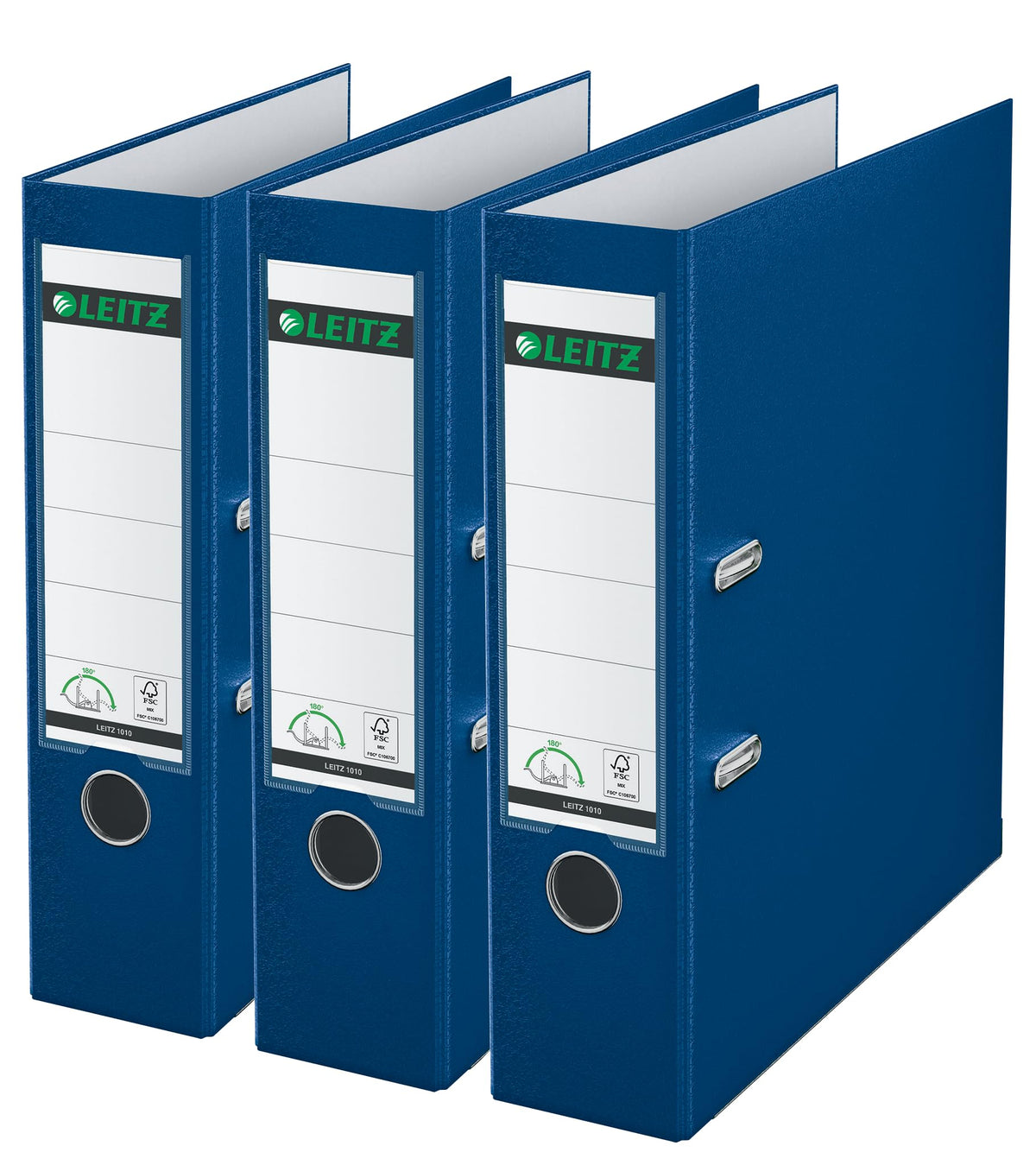 Leitz 180Â° A4 Plastic Lever Arch File 80mm Blue - Pack of 3