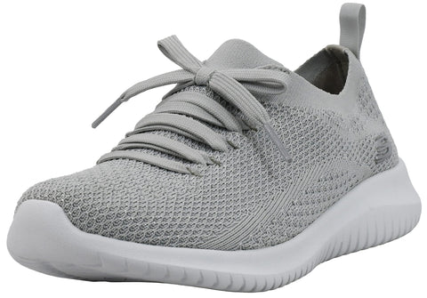 Skechers Women's Ultra Flex Salutations Sneaker, Light Grey, 6.5 M US