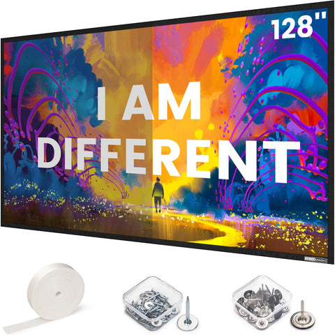 2024 New ALR Projector Screen - Fixed Frame Like & Wall Mounted - High Contrast 70% ALR High Brightness 2.7X Gain - 128 inch 16:13 Gray Screen - by SilverMagic