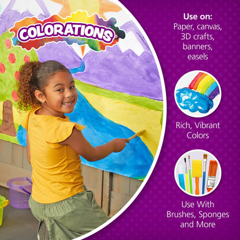 Colorations Washable Tempera Shiny, Metallic Effect Paint, 16 fl oz, Set of 8 Colors, Non Toxic, Vibrant, Bold, Kids Paint, Craft, Hobby, Fun, Art Supplies