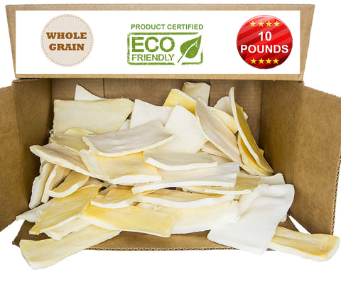 Brazilian Pet Premium Thick Cut Chips, Wholegrain Rawhide (Last Much Longer Than Traditional Chips). 100% Natural. Great Behavioral Dog Chewing Treat Solution. No Preservatives. (10 Pounds)