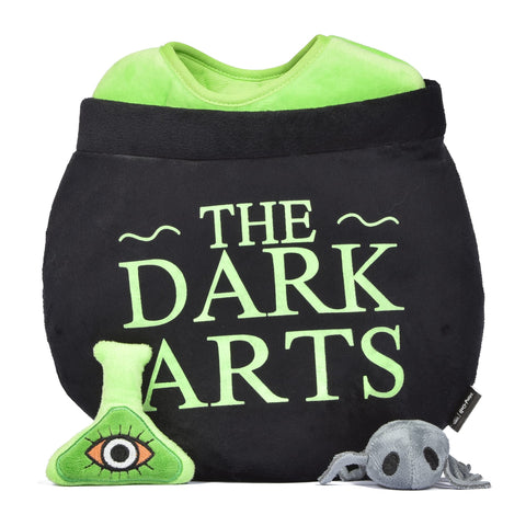 Harry Potter 10" Dark Arts Potion Burrow Toy Dog Toy Dark Arts Cauldron with Plush Removable Parts Dark Arts Cauldron, Potion, and Spider Toys for Dogs