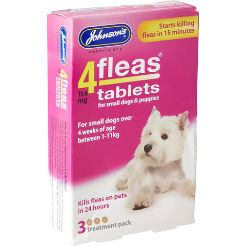 JOHNSONS 4FLEAS "DUAL ACTION" SPOT ON -SMALL DOG - LESS THAN 10KG FLEA TREATMENT (X1 PACKS)