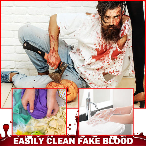 Fake Blood Makeup Spray,Blood Splatter for Clothes and Zombie Monster Vampire Clown Costume Cosplay Makeup,Halloween SFX Fake Blood Special Effects Makeup 2.1Oz(60ml)
