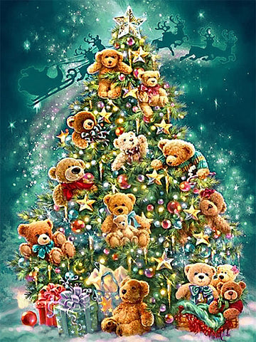 Diamond Painting Kits with Tools, Meecaa Christmas Tree Bear Gift DIY 5D Full Drill Cross Stitch Diamond Mosaic Art Crafts 30x40cm (Christmas Tree)