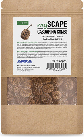 ARKA mySCAPE-Casuarina Cones - Pack of 50 - Natural Water Conditioners Create Tropical Conditions in Freshwater Aquariums, Ideal for Shrimp.