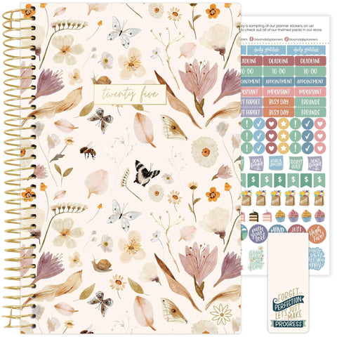 bloom daily planners 2025 Calendar Year Day Planner (January 2025 - December 2025) - 5.5â€ x 8.25â€ - Weekly/Monthly Agenda Organizer Book with Stickers & Bookmark - Butterfly Garden