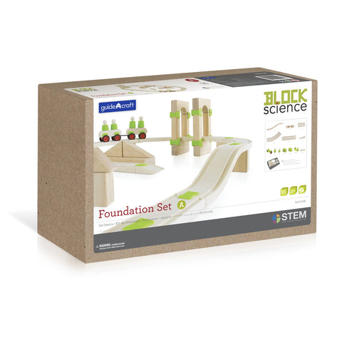 Guidecraft Block Science Foundation Set A - 55 Piece Set: Kids STEM Learning Creative Educational Toy