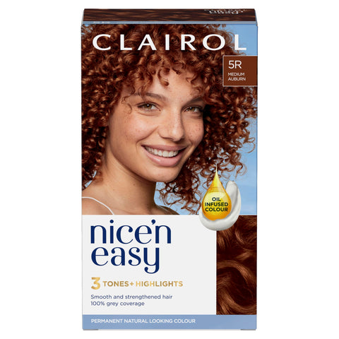 Clairol Clairol Nice'n Easy CrÃ¨me, Natural Looking Oil Infused Permanent Hair Dye, 5R Medium Auburn
