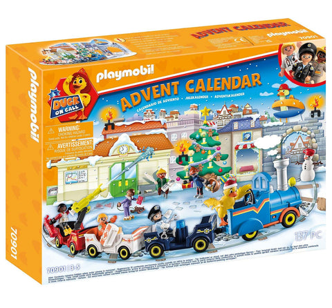 Playmobil 70901 Advent Calendar - DUCK ON CALL, Includes Miniature Railway with Train, Christmas Toy for 3+ Year Olds