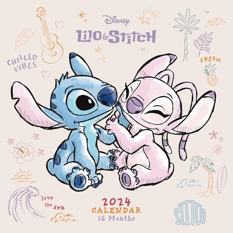 Lilo and Stitch Calendar 2024 - Month to a View Planner 30cm x 30cm - Official Merchandise