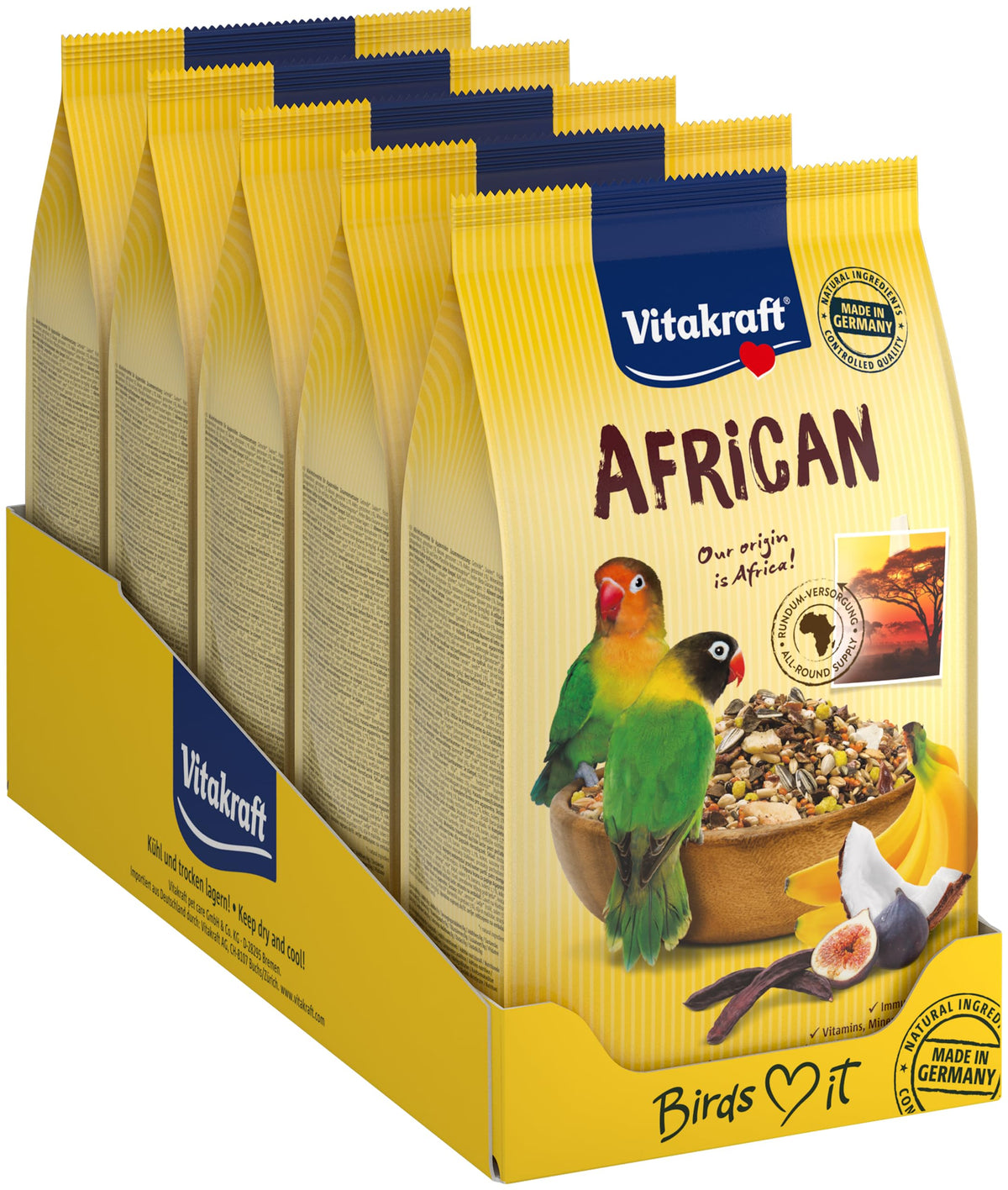 Vitakraft African Parrot Food - Small Breeds 750 g (Pack of 5)