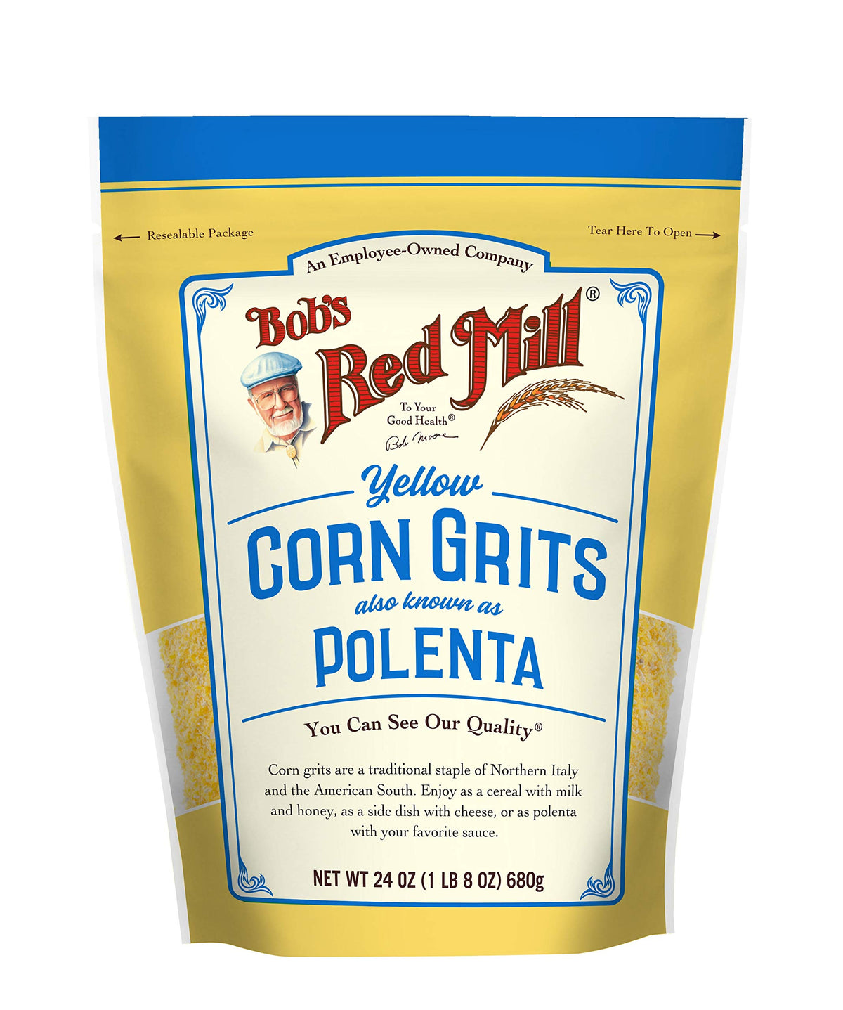 Bob's Red Mill Polenta/Corn Grits - 24 Ounce (Pack of 1) - Classic Italian Polenta, Rich Creamy Porridge, Vegan