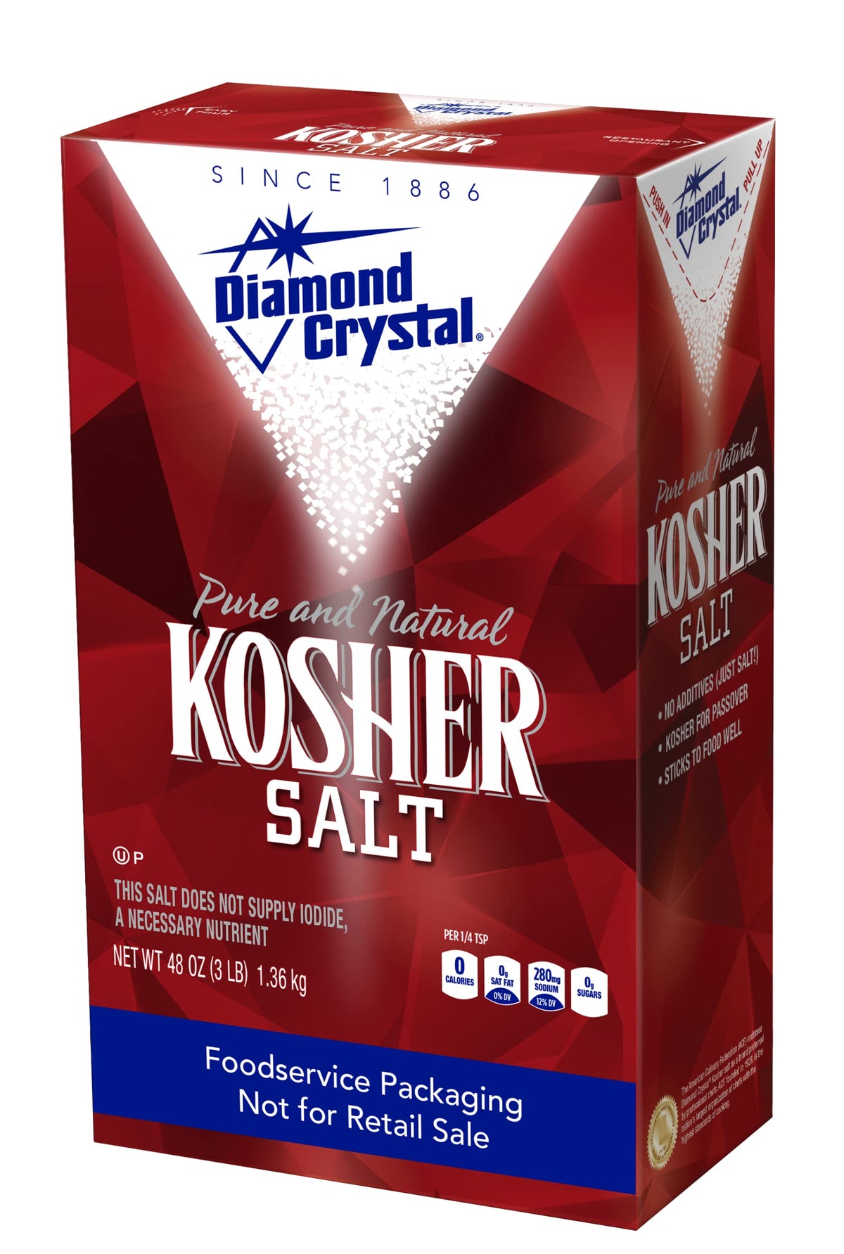 Diamond Crystal Pure & Natural Kosher Salt 1.36kg